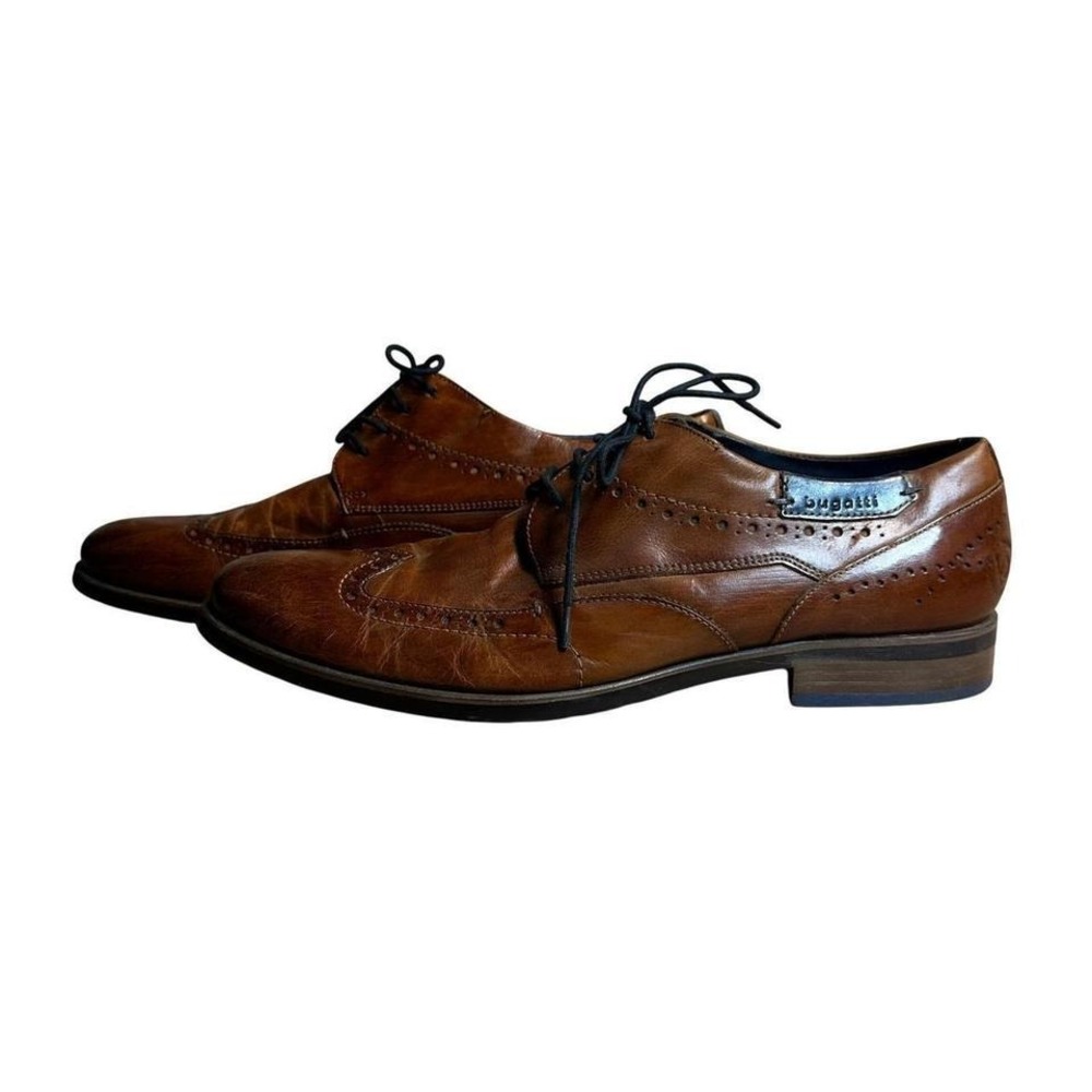 Bugatti Brown Leather Brogue Dress Shoes Mens Size 44 EU Wingtip
